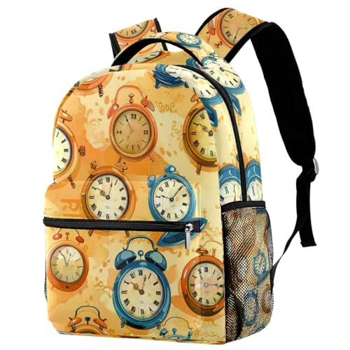 Sac à dos de campus à fond jaune avec porte-bouteille pour voyage et école