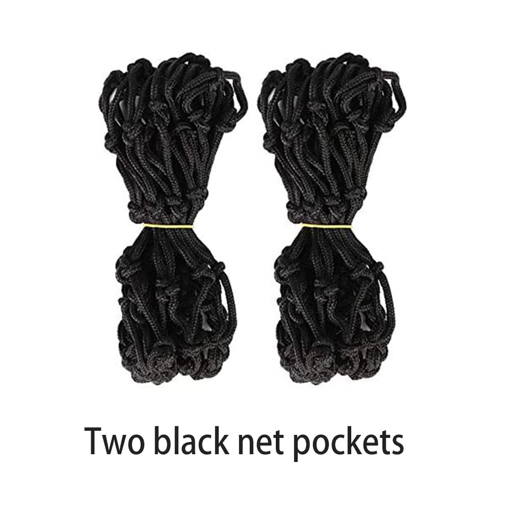 2 sacchetti a rete per palloni da calcio, riutilizzabili, per palestra, fitness, esercizi, borsa flessibile nera