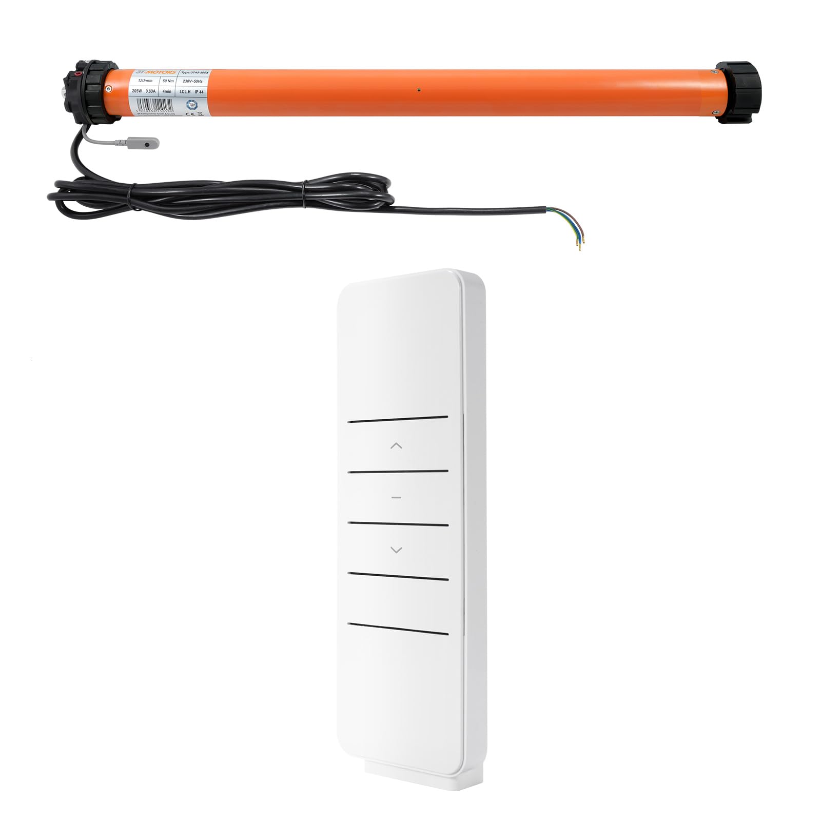 3T-MOTORS Funk-Markisenmotor 3T45-50RX, für Gelenkmarkisen bis 8 m Ausladung, 100 kg Zugkraft, 50 Nm Drehmoment – inkl. Funk-Handsender, Adaptersatz 78 mm und Montagezubehör