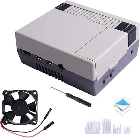 ILS Nes4Pi ABS - Carcasa para Raspberry Pi 4B con ventilador de refrigeración 3510 Informática,Componentes,Dispositivos externos,Cajas de ordenador de sobremesa