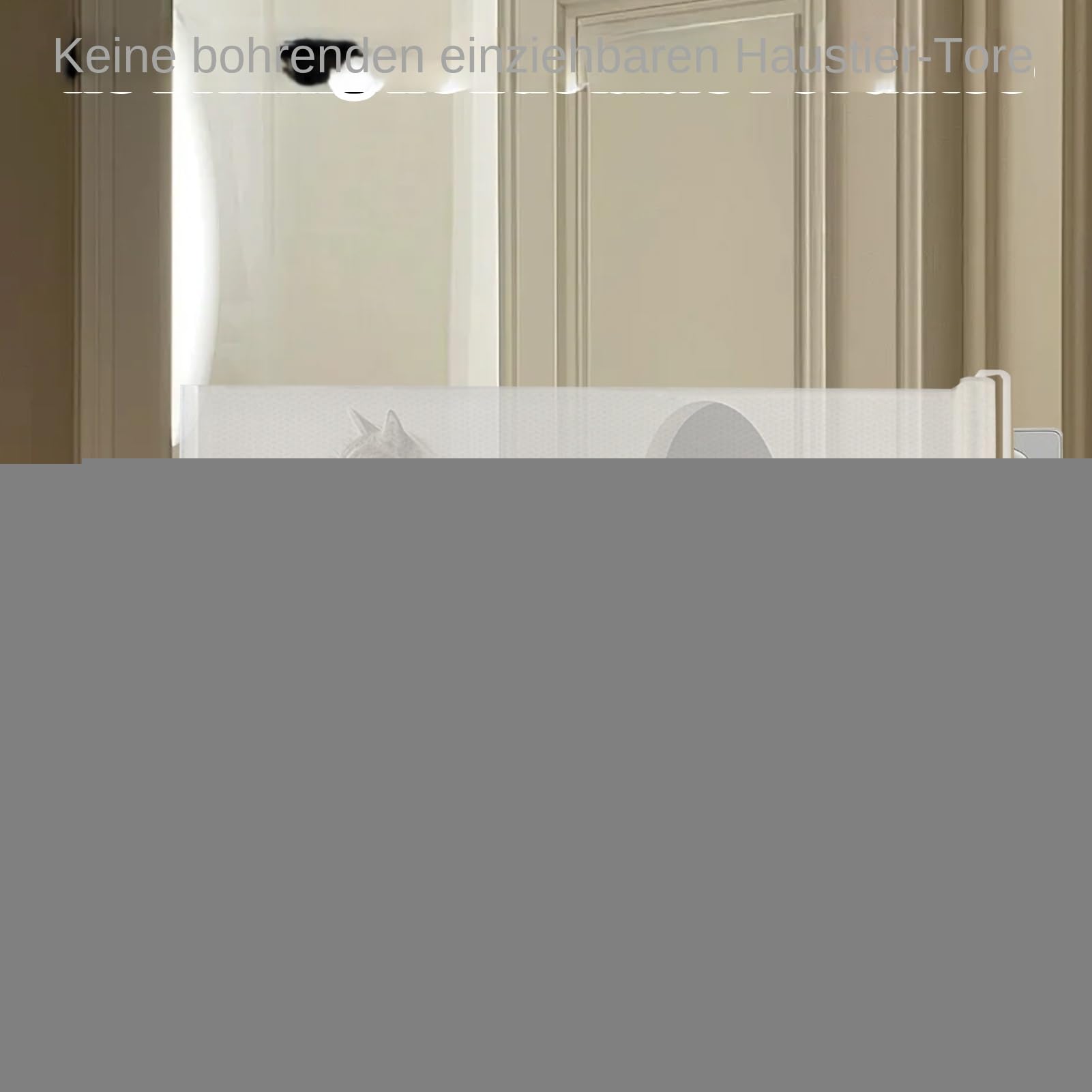 Griglia di protezione per scale retrattile senza foratura 110/130 cm, barriera portatile per porte e balcone