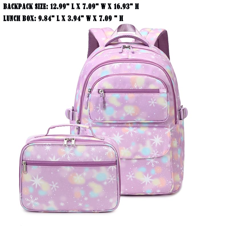 kkdom Waterproof Travel Backpack with Lunch Bag Bookbag Set for Teens Girls Kids Middle High School Student4