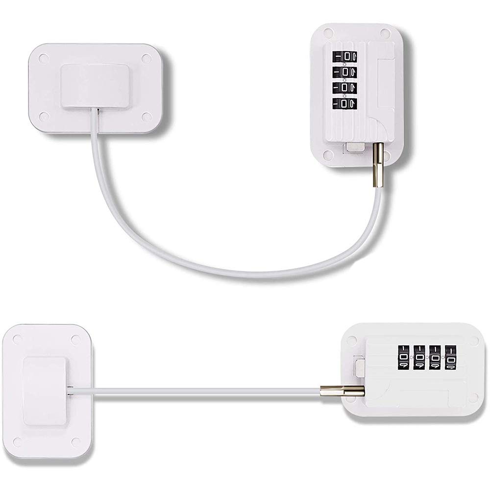 XUJIAN 2 Pieces Refrigerator Lock Freezer Lock Fridge Door Lock Combination Child Locks for Cabinets Drawer (White)