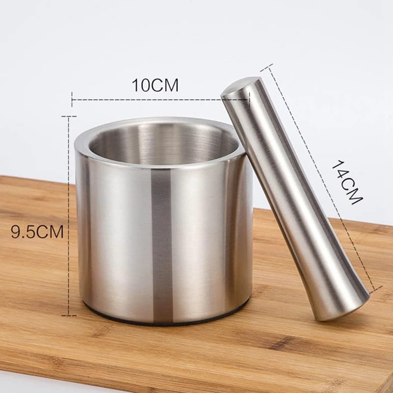 Pestle and Mortar Stainless Steel Mortar Pestle Pot Garlic Spice Grinder Pharmacy Herbs Bowl