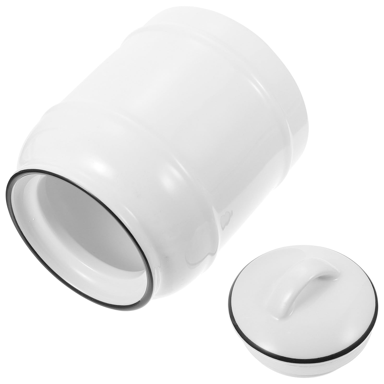 Abaodam Tarro de Almacenamiento Sellado de Cerámica Blanco para Conservar Alimentos Tapa Hermética y Diseño Decorativo para Decorar Tu Hogar