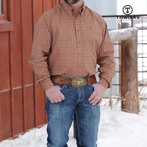 Mens Western Cowboy Belt Cowgirl Embossed Leather Belt with Floral Engraved Buckle2