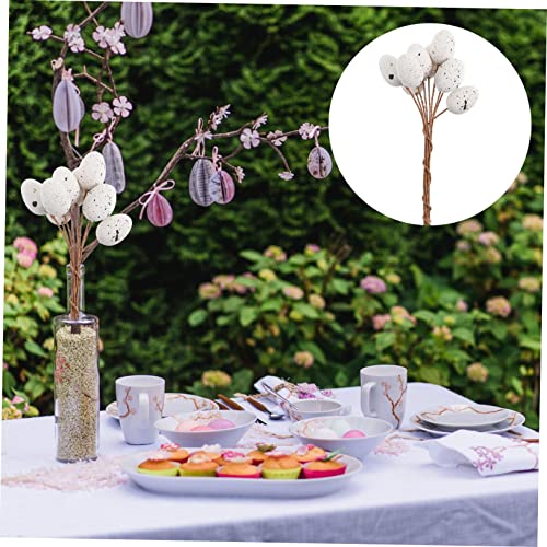 27 piezas de ramas decorativas para Pascua con huevos moteados miniatura 2