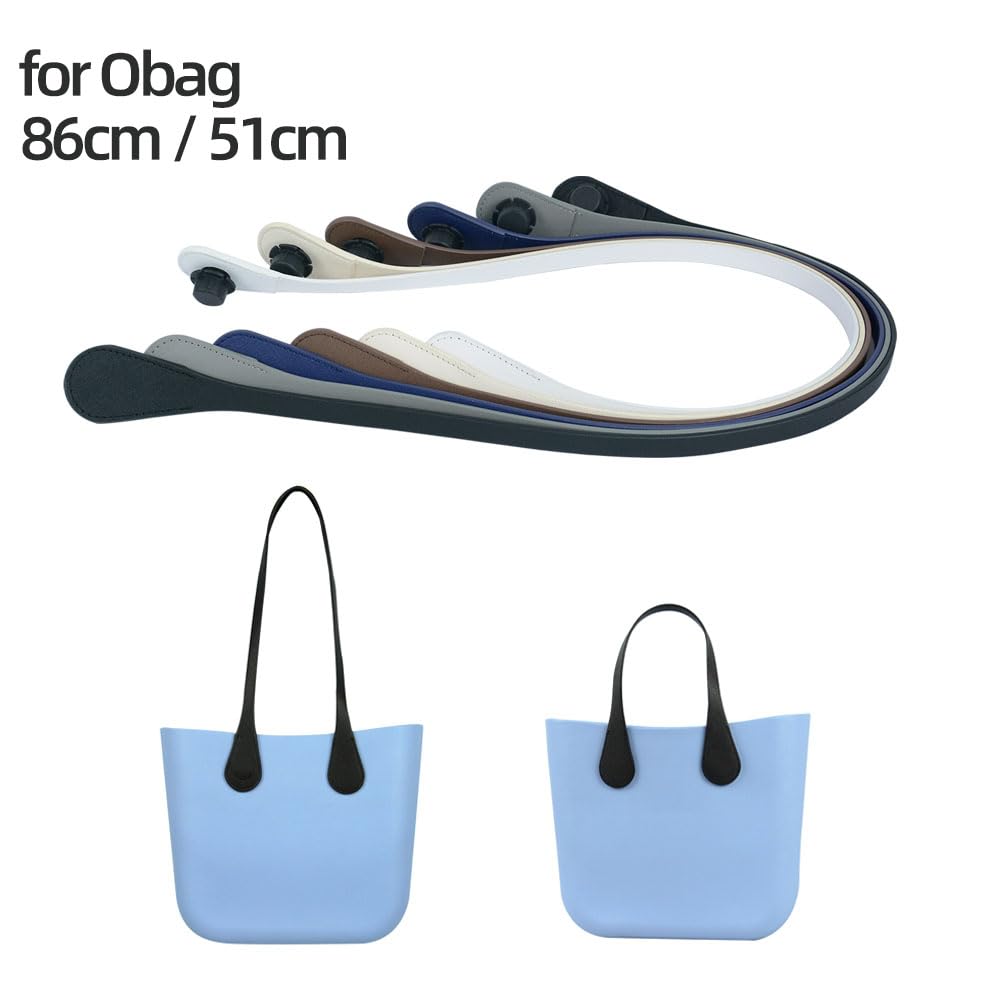 Nowy 1 parę długich krótkich obag cienki PU skóry ręce trzymają O bag ramka ramka ramka akcesoria (Jasnoszary 86 cm,Płaskie uchwyty do Obag)