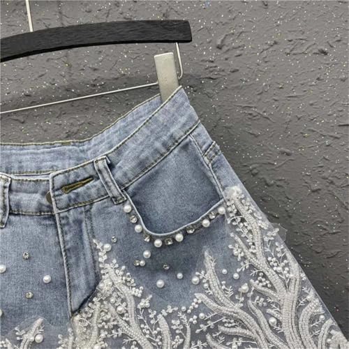 Short en jean taille haute XL confortable et très extensible