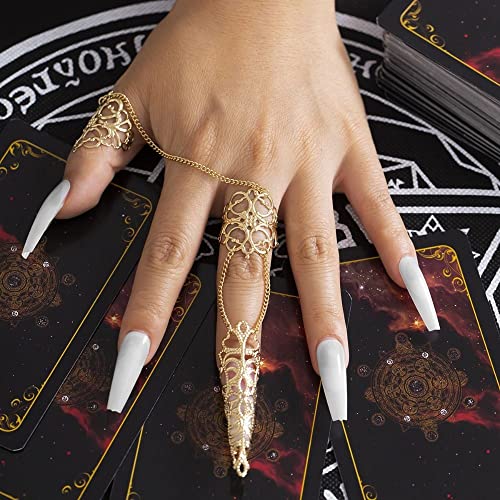 Anéis de garra de ponta de unha de dedo estilo antigo, fantasia feminina de garra de dedo para unhas