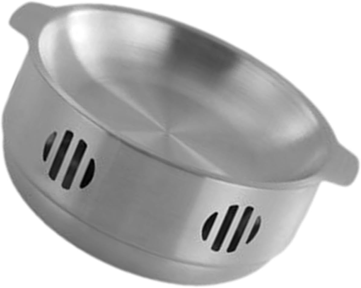 BBQ Warming Warmer Japanese Shabu Pot Double Ear Korean Household Wok Pan Nabe Pot for Picnic Restaurant Camping, Gold ，Gold