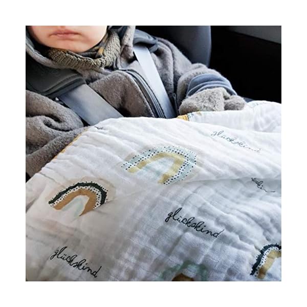 Mama Poppins | Babydecke Kuscheldecke mit süßem Schriftzug Glückskind aus 100% Musselin Bio-Baumwolle. 4-lagig, extra… – Bild 7