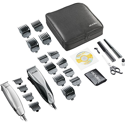 Andis 29115 Promotor+ 27-Piece Clipper/Trimmer Combo Haircutting Kit, Silver