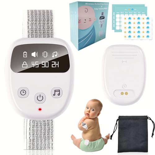 Alarma inalámbrica para niños, con mando a distancia, 3 modos de recordatorio, 2 tonos de llamada, carga USB, temporizador, alarma para entrenamiento de orinal nocturno Superwindun (versión básica​)
