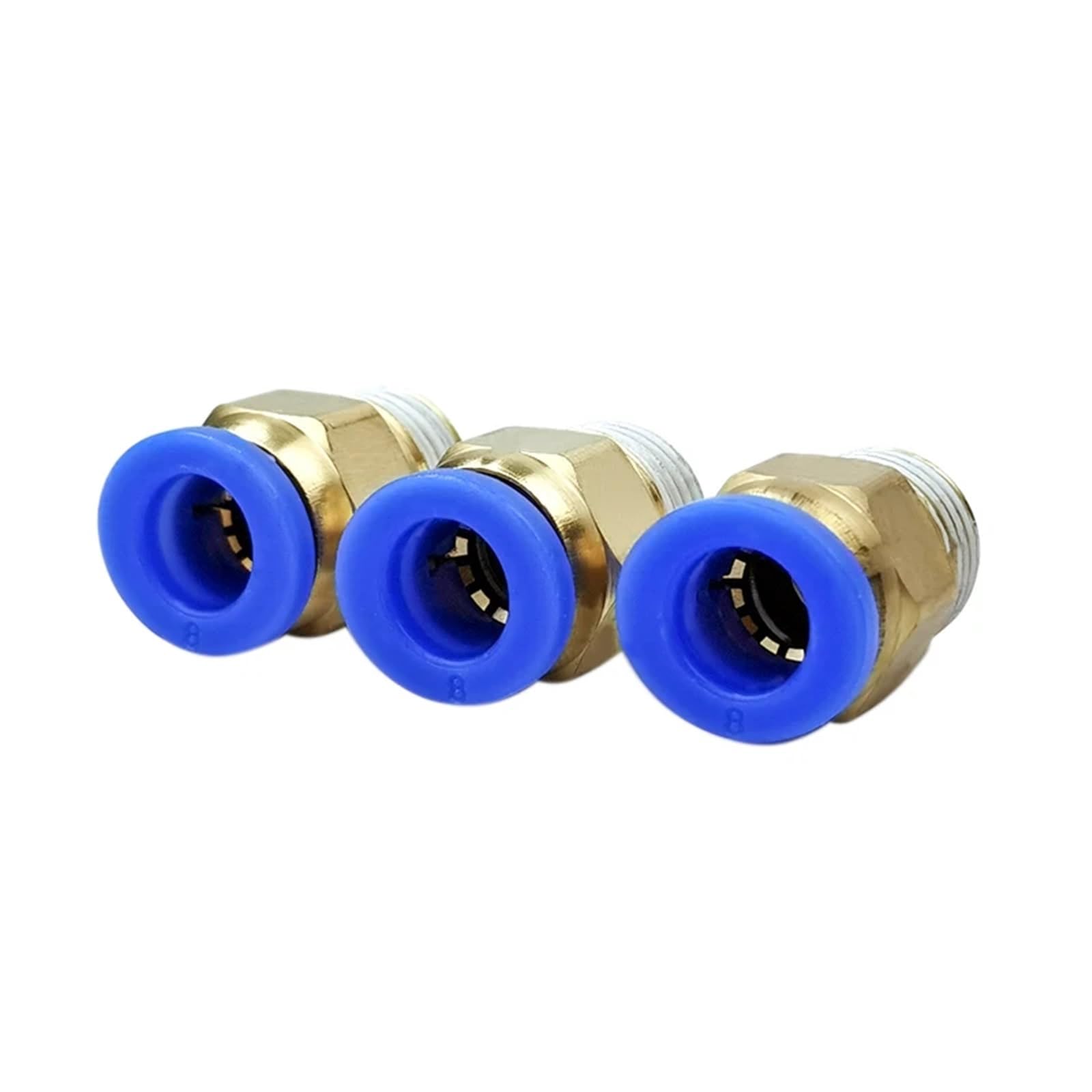 10 conectores neumáticos PC8-02 for tubo de 8 mm con rosca macho de 1/4".