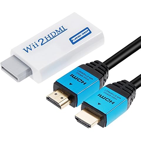 Zacro Temery Wii Hdmi Adapter Wii Hdmi Wii zu HDMI Full HD Konverter Display Port auf Hdmi Adapter 720P 1080P HD Video Audio Ausgang mit 1 M größer Geschwindigkeit HDMI Kabel für Wii Display Cover
