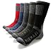 MIRMARU M203-Men's 5 Pairs Multi Performance Outdoor Sports Hiking Trekking Crew Socks (Black,Char,Olive,Blue,Red)