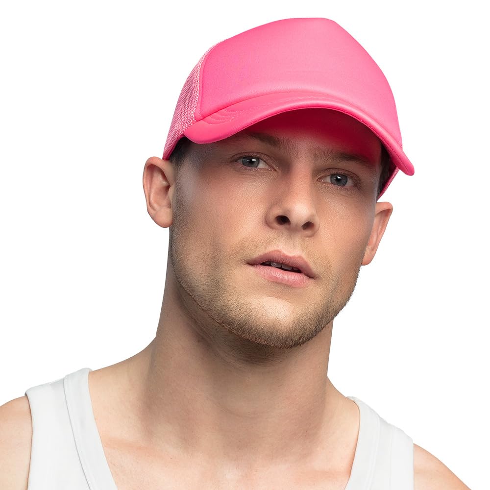 Boland Neon Cap Baseball Cap Adult Cap 90s Baseball Cap Festival Carnival Theme Party, Neon Pink - Image 3