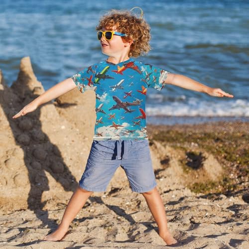 Boys Rash Guard Swim Shirt Toddler Kids Girls Short Sleeve Swimwear UPF 50+ Quick Dry Rashguard Shirt4