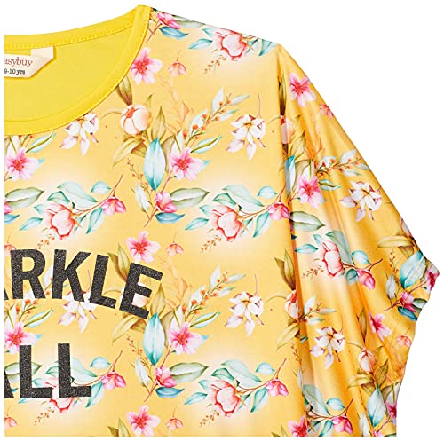 Image of EASYBUY Girl's Regular T-Shirt (SU21DM05GY Yellow 14Y)