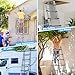 DEZEX Telescoping Ladders 16.5FT A Frame Stainless Steel Extension Ladder,Heavy Duty Lasts for 375LBS,with Balance Bar and Movable Wheel,Multi-Purpose Collapsible Ladder for Outdoor Indoor