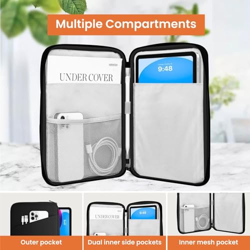 Image of Dyazo Tablet Sleeve Case Fits Upto 11.6 Inch Tablets | Protective Carrying Sleeve with Organized Compartments | Compatible with iPad, Samsung Galaxy Tab, Lenovo, Realme, OnePlus, Xiaomi & More (Black)