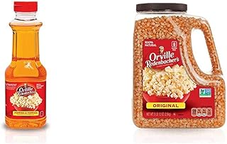 Popping & Topping Buttery Flavored Oil, Keto Friendly, 16 Fluid Ounce, Pack of 6 & Gourmet Popcorn Kernels, Original Yellow, 5 lb, 12 oz
