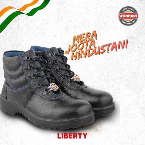 Image of Liberty Warrior 98-02-SSBA High Ankle Safety Shoes for Men, Steel Toe, Light Weight, Black, Sizes-5UK-11UK