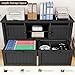 ENOUSHU Lateral File Cabinet 2 Drawer with Power Outlets, Farmhouse Filing Cabinets with Storage Shelf for Home Office, Wooden File Folder for Hanging Files Letter/FC/A4, Black