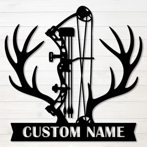 Personalized Deer Bow Hunting Metal Sign – Custom Name