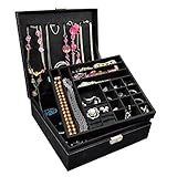 Ikee Design Deluxe Jewelry Storage Chest Box Organizer Tray