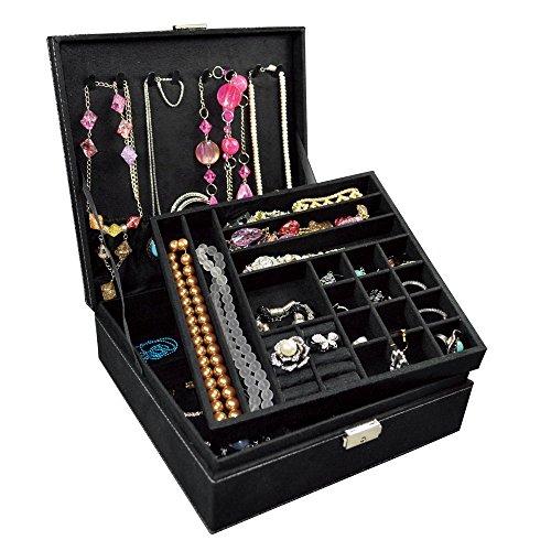 Ikee Design Deluxe Jewelry Storage Chest Box Organizer Tray