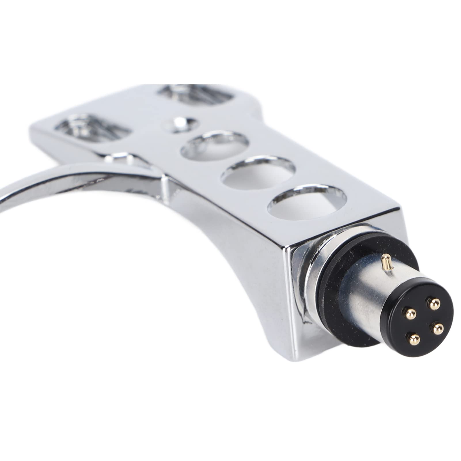 Phono Head Shell Zinc Alloy Replacement Tonearm Cartridge Head Shell with Wires for Record Players Turntable Cartridge, Phonograph Cartridge with 4 Leads