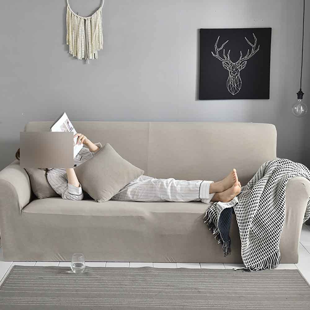 Housse de canapé extensible jacquard pour protéger le salon des animaux