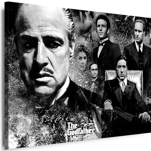 Myartstyle - Bilder Film Godfather 120 x 80 cm Leinwandbilder XXL - 1 Teilige Wandbilder Film Popular Movies Kunstdrucke w-P-2020-091