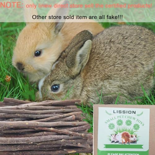 LISSION Apple Tree Sticks 2.2lb 1000g, Natural Wood Molar Sticks, Pet Chew Toys for Guinea Pig, Chinchilla, Rabbit, Hamster, Bunny, Small Animal Molar Snacks - 1