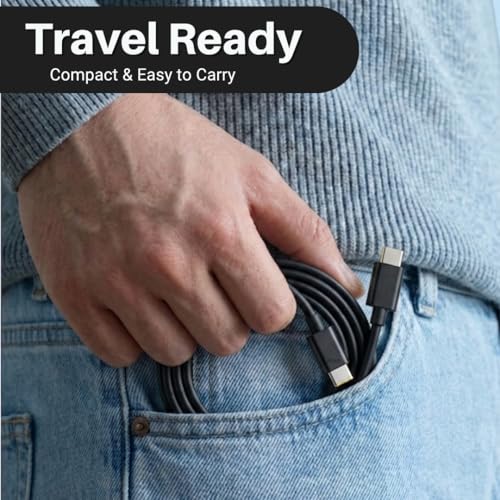 Image of 45W Type C To C PD Ultra-Fast Cable | Compatible with Samsung S25 /S24 /S24 /S23 /S22 /S21(Ultra /Fe) M36 /M35 /M07 /06 /05,(S /A /F /M)| Original Superfast Charging |Black