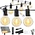 Brightown 108FT Solar String Lights Outdoor with Remote and 52 LED Shatterproof Bulbs, Dimmable & Timable, 3 Light Modes, Solar Patio String Lights Outdoor for Cafe, Garden, Deck, Outside Wedding