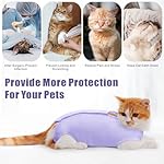 Idepet Cat Surgery Recovery Suit Kitten Onesie for Cats After Surgery Female Breathable Kitty Spay Suit for Abdominal Wound Skin Diseases E-Collar Alternative Wear(Purple,M) - Image 4