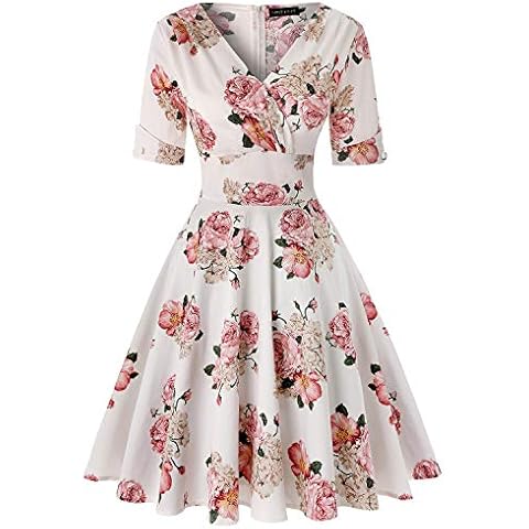 MINTLIMIT 50s Vintage Floral Tea Dress Cover