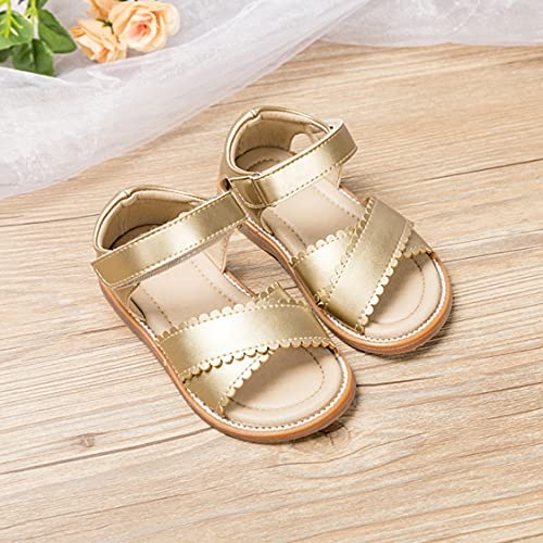 Image of Felix & Flora Toddler Girl Sandals -Flower Girl Dress Shoes Open Toe Little Kid Flats