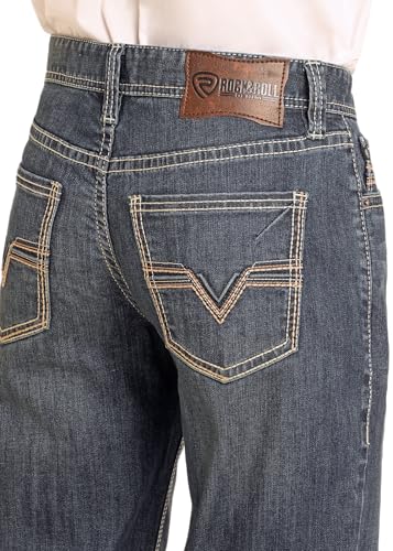 Rock & Roll Denim Men's Relaxed Fit Raised V Straight Leg Jeans4