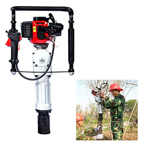 Gas Powered T Post Driver 52CC 2.3HP Pile Gasoline Engine Push Fence Farm Hammer Push Pile Lightweight Petrol Piledriver