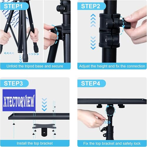 Image of Tripod Stand for Projector, Laptop, Speaker, height adjustable from 42 Inch - 72 Inch for Office, Home, Stage, Studio, DJ Rack Holder Mount(Black)