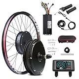 SNHMFUH 52 V Hinterrad-Elektrofahrräder, Umbausatz, 2000 W, elektrischer Fahrrad-Nabenmotor mit 45 A Controller, UKC1+ Display für Elektrofahrräder/Mountainbikes, Heimwerker, 52 V, 2000 W, 66 cm (26