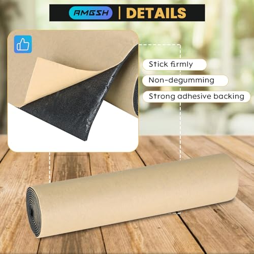 Image of Sponge Neoprene with Adhesive Foam Rubber Sheet 1 /8 inch Thick X 12 inch Wide X 54 inch Long, Padding Gaskets,Crafts for Weather proofing or Stripping DIY Gasket or Sealing Material