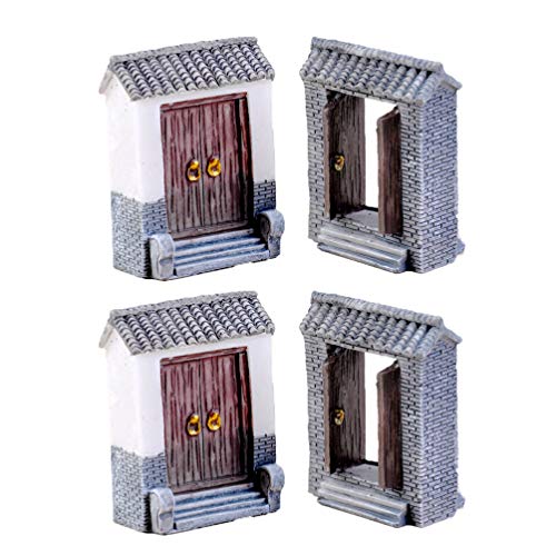 Yarnow 4 Piezas de Jardín de Hadas en Miniatura Decoración de Puerta de Resina Puerta de...