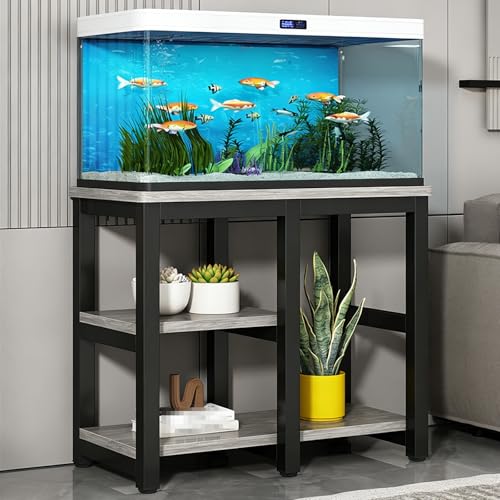 Aquariumständer mit 3 Ebenen, Stahlrahmen, Reptilien-Tankregal, leicht zu reinigen, offene Aufbewahrung...