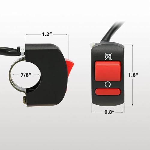 Miniatura 2 de Botón de encendido y apagado con 2 pines para ATV Motocicleta Scooter Go Kart Motor Off Road Dirt Bike Mini Bicicletas 78 '' 0.866 in Manija Bar
