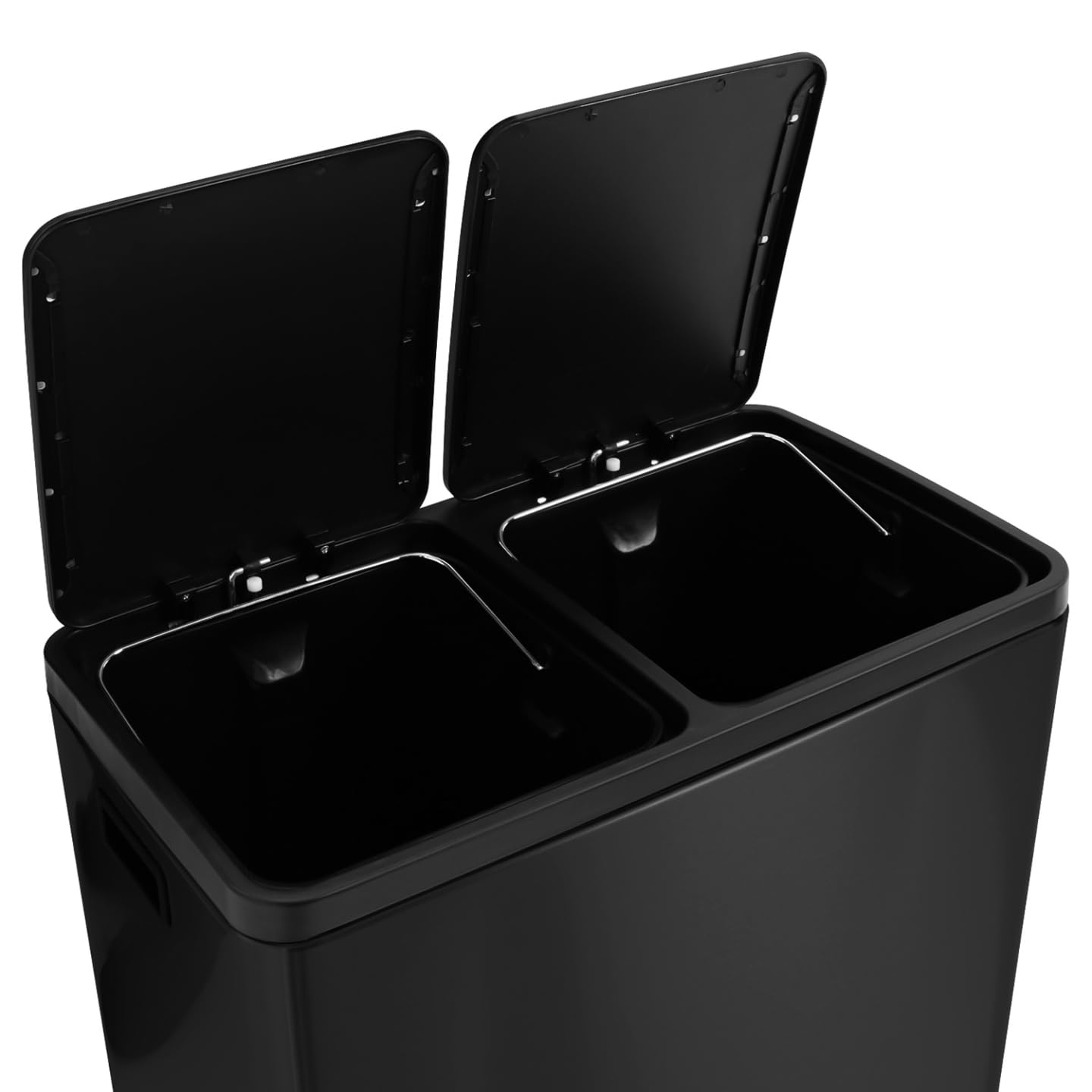 IDMarket - Bidone da cucina a selezione selettiva 2 x 30L nero 2 secchi estraibili e pedali in metallo